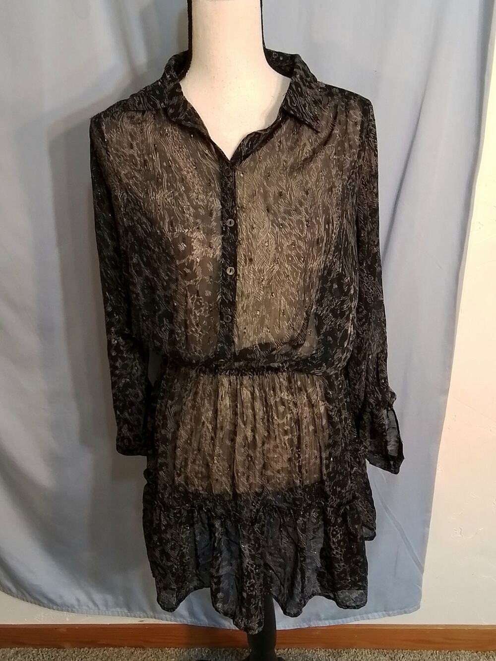 Lovestitch black blouse with gold sparkle scattered through